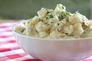 Make sure to keep the potato salad refrigerated until serving.